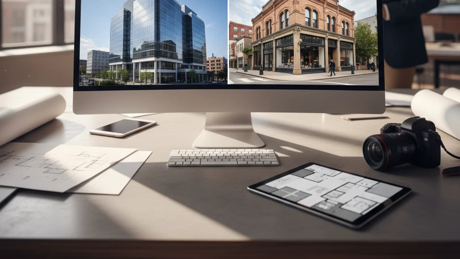 Commercial listing photography plan showing office and retail hero image priorities