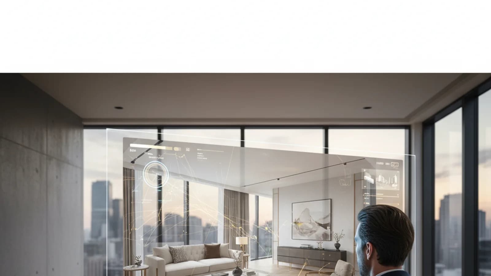 Agent staging a vacant room with AI in a premium listing workflow