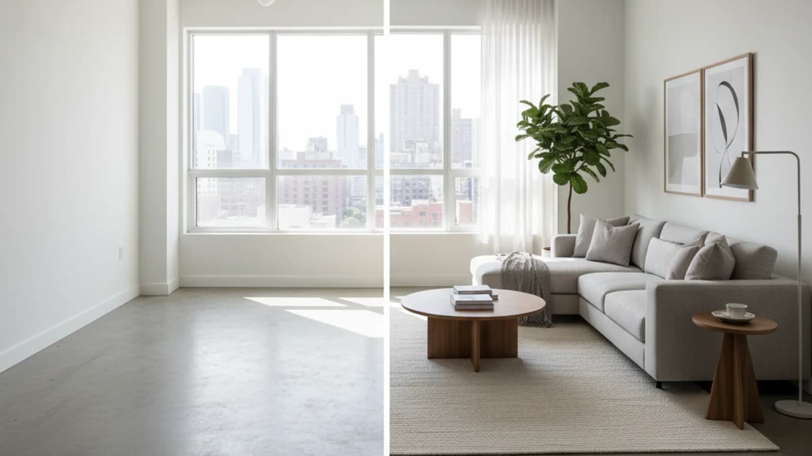 Empty Irish home shown with a tasteful virtual staging concept