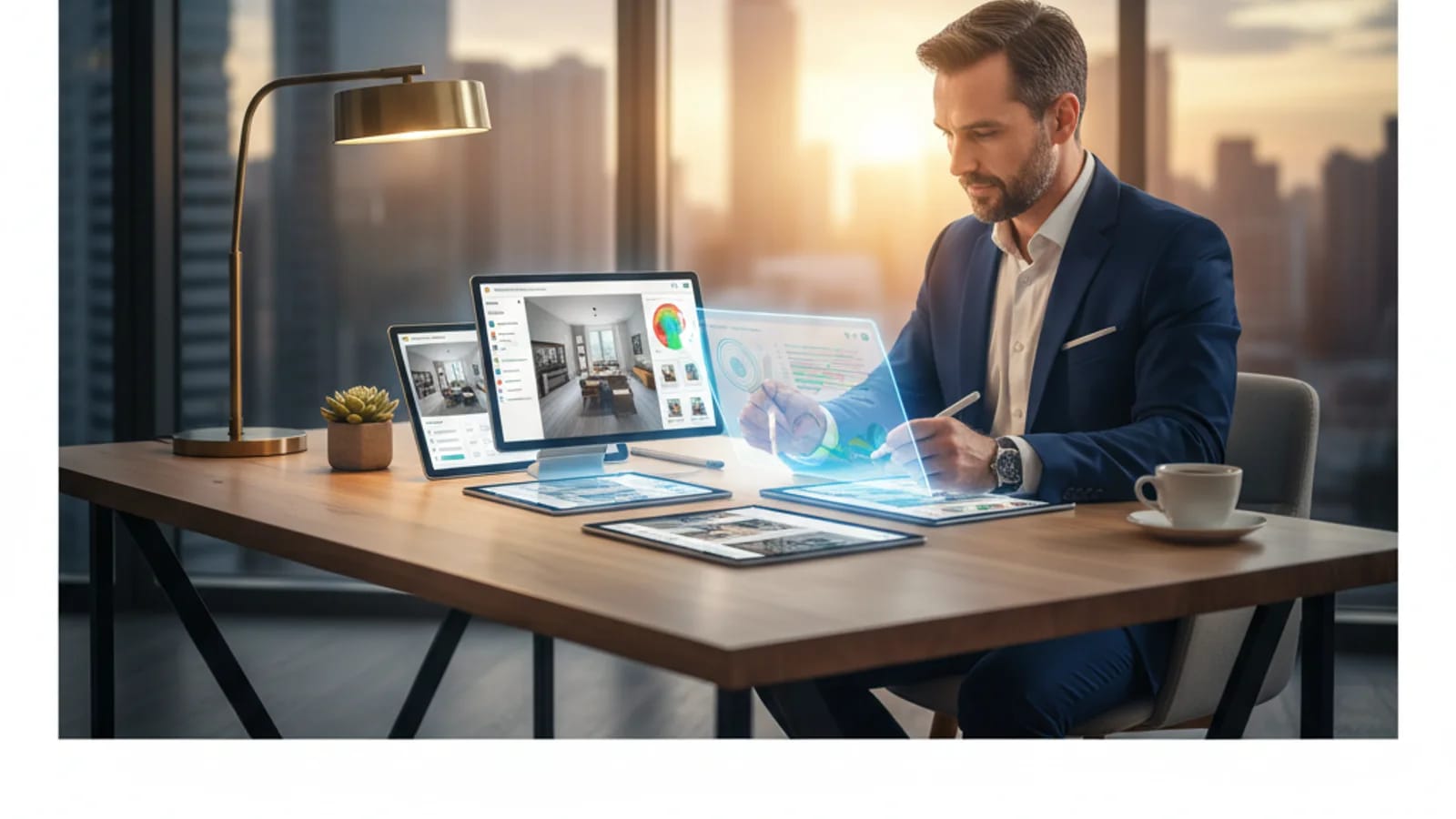 Makelaar vergelijkt AI-producten voor aanbiedingsvisualisatie en marketingautomatisering