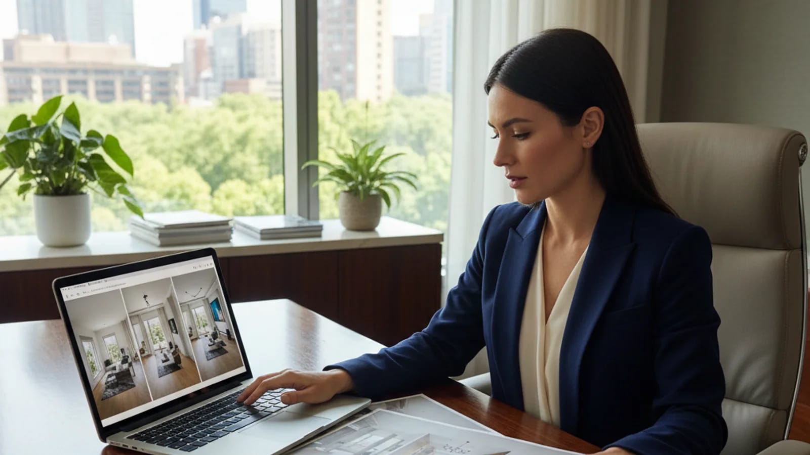 Agent comparing staging options for a vacant premium property