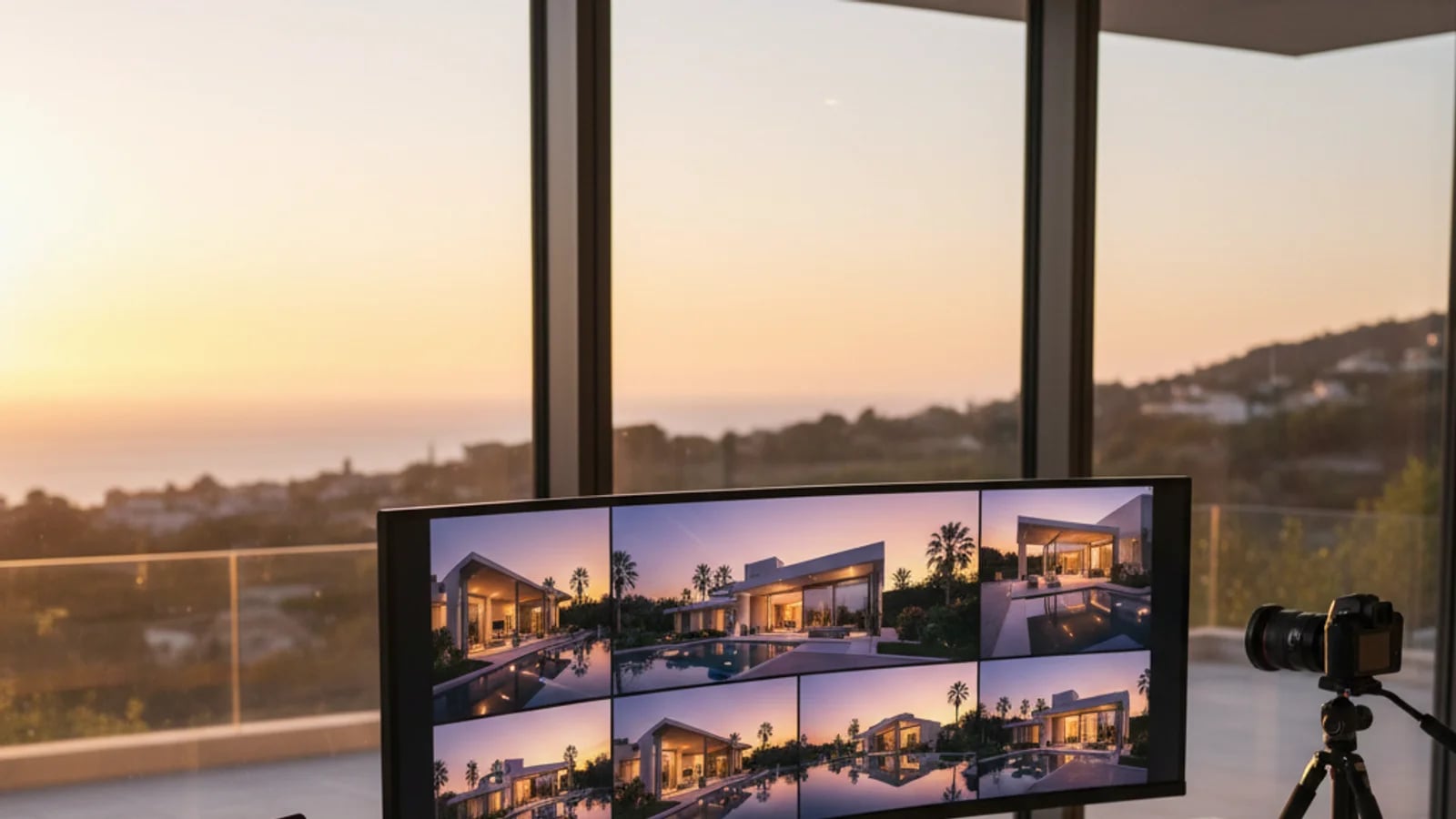 Luxury property marketing storyboard with cinematic photo-to-video treatment