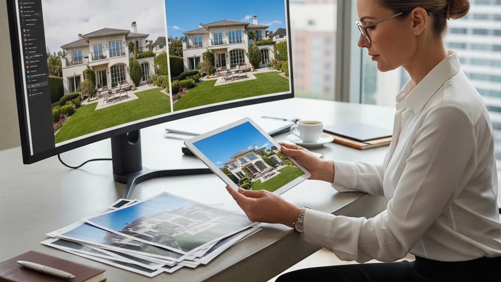 Mäklare granskar digitalt förändrade fastighetsbilder för MLS-överensstämmelse