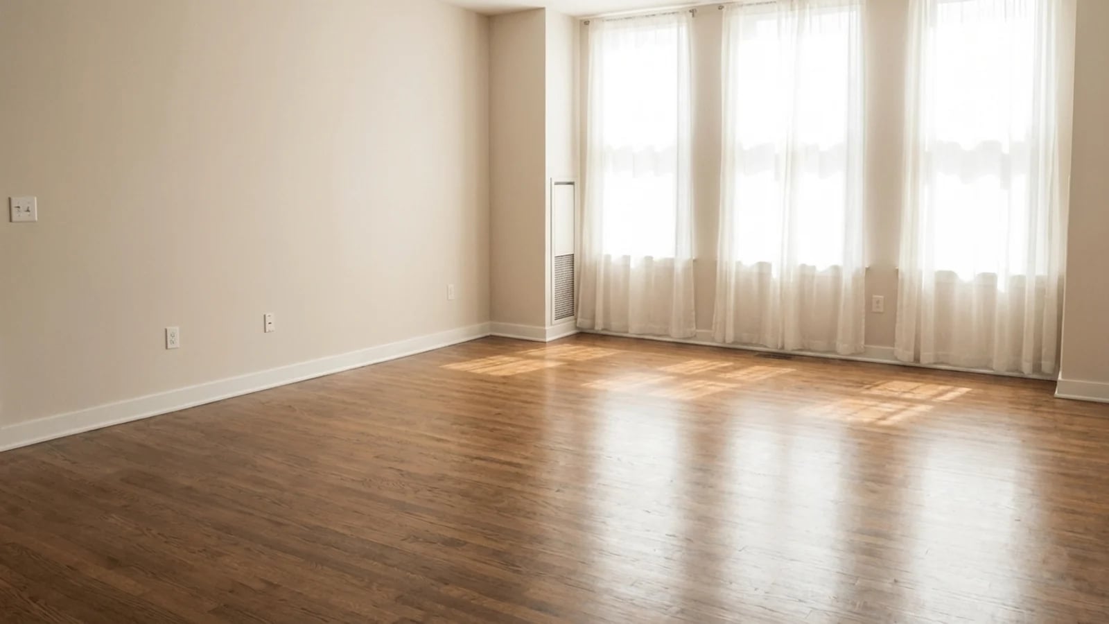 Decluttered room with furniture removed