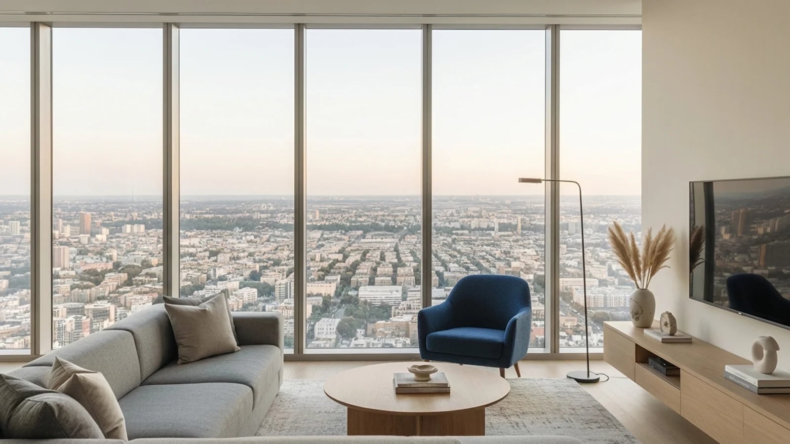 AI-enhanced luxury living room interior